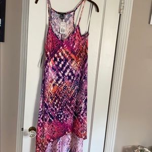 Bright sleeveless high low dress